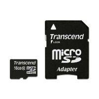 Карта памяти Transcend micro SDHC 16 Гб (10 класс скорости)