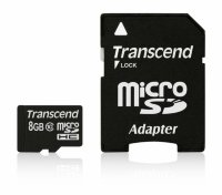 Карта памяти Transcend micro SDHC 8 Гб (10 класс скорости)